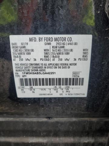 1FM5K8AB5LGA42251 - 2020 FORD EXPLORER POLICE INTERCEPTOR Qara foto 13