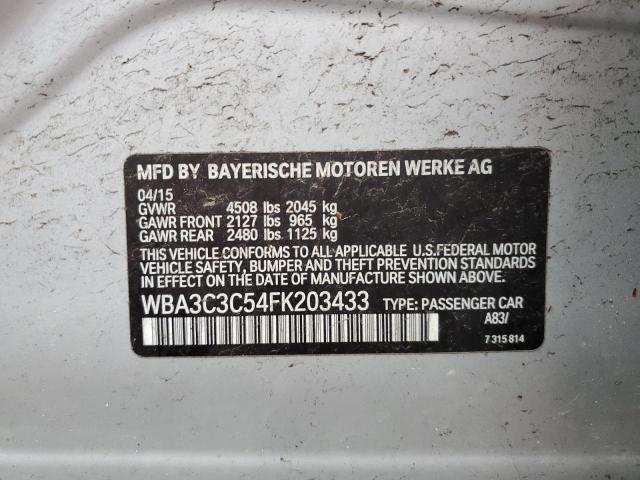 WBA3C3C54FK203433 - 2015 BMW 320 I XDRIVE SILVER photo 12