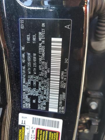 5TDHZRBH0NS569578 - 2022 TOYOTA HIGHLANDER XLE BLACK photo 12
