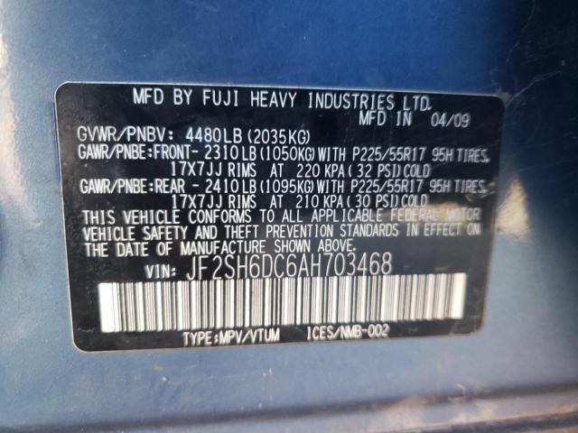 JF2SH6DC6AH703468 - 2010 SUBARU FORESTER 2.5X LIMITED BLUE photo 14