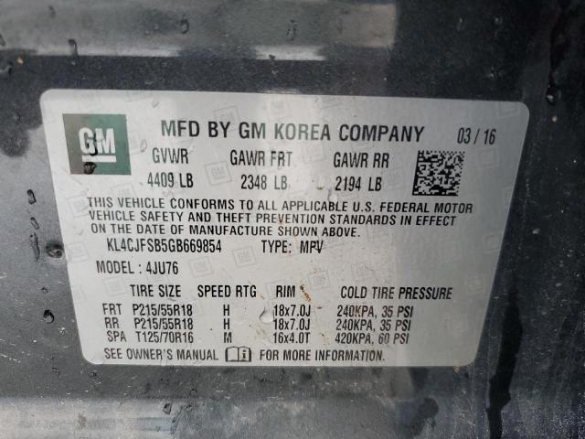 KL4CJFSB5GB669854 - 2016 BUICK ENCORE CONVENIENCE 灰色 照片 13