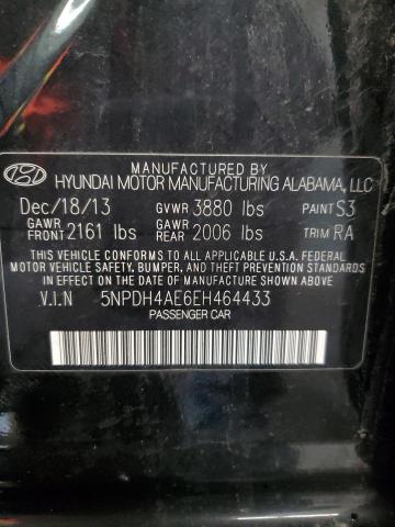 5NPDH4AE6EH464433 - 2014 HYUNDAI ELANTRA SE BLACK photo 13