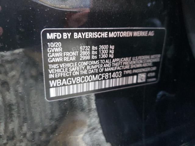 WBAGV8C00MCF81403 - 2021 BMW M850XI Siyah fotoğraf 12