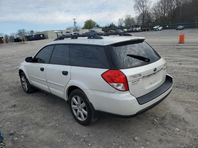 4S4BP61C497326187 - 2009 SUBARU OUTBACK 2.5I WHITE photo 2