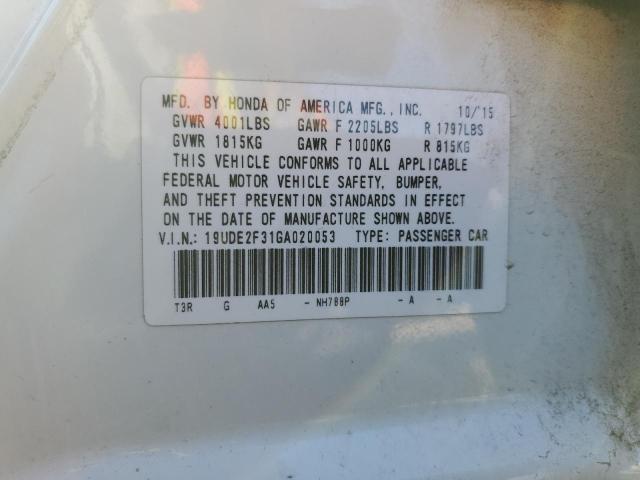 19UDE2F31GA020053 - 2016 ACURA ILX BASE WATCH PLUS WHITE photo 12