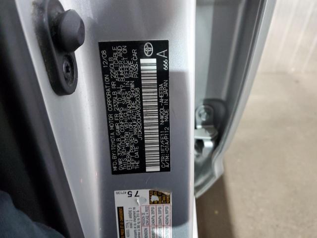 JTDKB20U493520358 - 2009 TOYOTA PRIUS SILVER photo 12