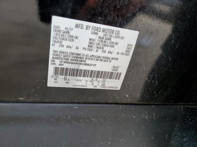 1FM5K8AR1HGB82737 - 2017 FORD EXPLORER POLICE INTERCEPTOR أسود صورة 14