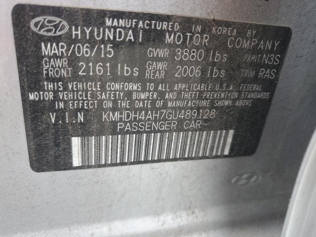 KMHDH4AH7GU489128 - 2016 HYUNDAI ELANTRA SE SILVER photo 12