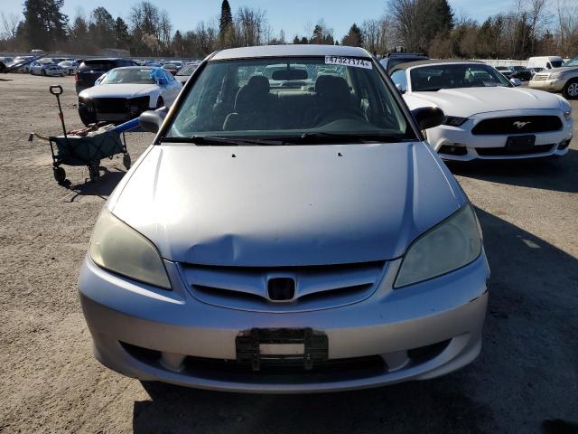 2HGES16515H567489 - 2005 HONDA CIVIC LX SILVER photo 5