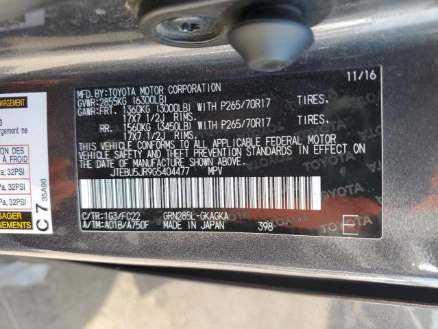 JTEBU5JR9G5404477 - 2016 TOYOTA 4RUNNER SR5/SR5 PREMIUM 灰色 照片 13