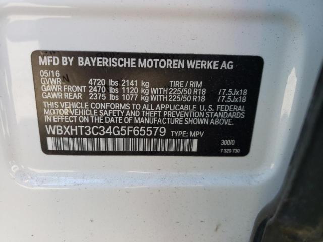 WBXHT3C34G5F65579 - 2016 BMW X1 XDRIVE28I WHITE photo 12