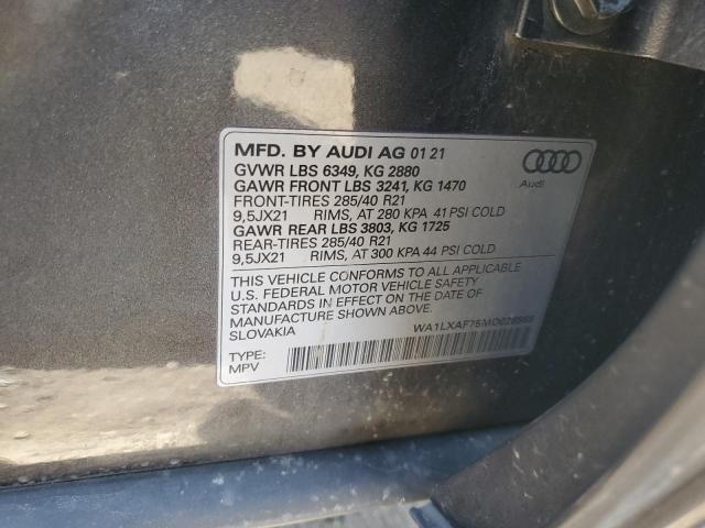 WA1LXAF75MD028968 - 2021 AUDI Q7 PREMIUM PLUS GRAY photo 12