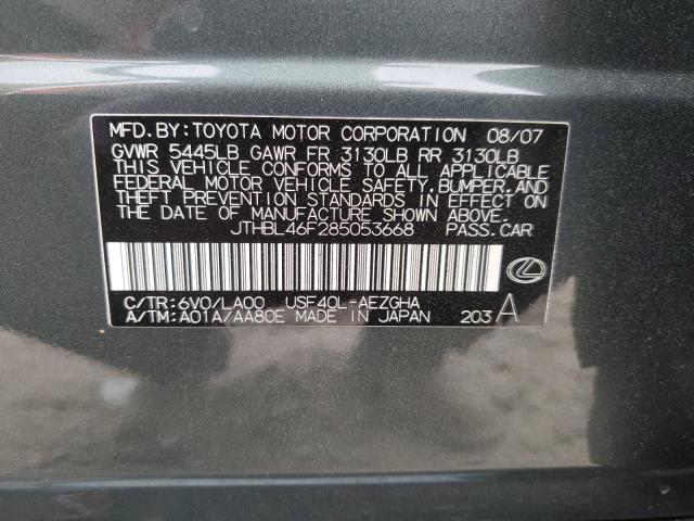 JTHBL46F285053668 - 2008 LEXUS LS 460 CHARCOAL photo 13