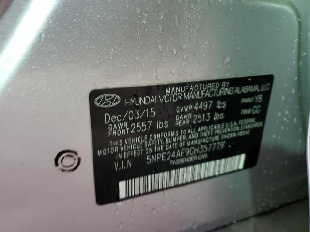 5NPE24AF9GH357779 - 2016 HYUNDAI SONATA SE SILVER photo 12