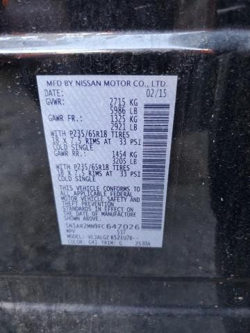 5N1AR2MN9FC647026 - 2015 NISSAN PATHFINDER S 黑色 照片 13