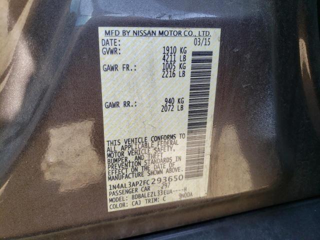 1N4AL3AP2FC293650 - 2015 NISSAN ALTIMA 2.5 BROWN photo 12