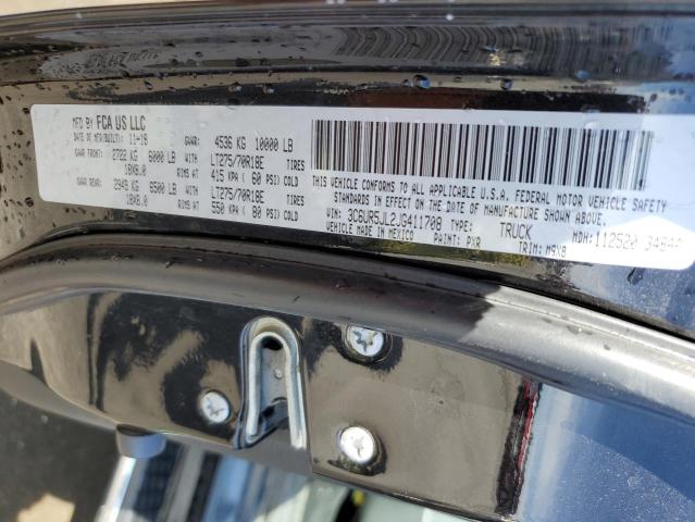 3C6UR5JL2JG411708 - 2018 RAM 2500 SLT BLACK photo 12