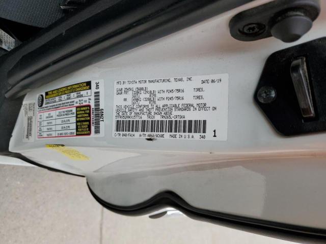 5TFRX5GN9KX157716 - 2019 TOYOTA TACOMA ACCESS CAB თეთრი ფოტო 12