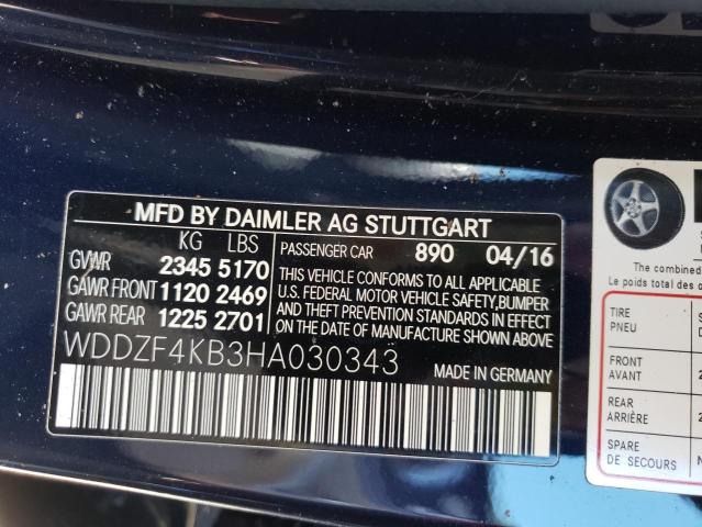 WDDZF4KB3HA030343 - 2017 MERCEDES-BENZ E 300 4MATIC BLUE photo 12