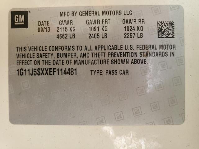 1G11J5SXXEF114481 - 2014 CHEVROLET MALIBU LTZ 奶油色 照片 12