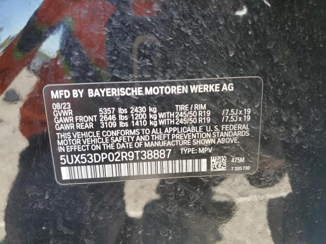 5UX53DP02R9T38887 - 2024 BMW X3 XDRIVE30I BLACK photo 12