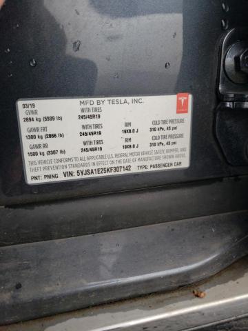 5YJSA1E25KF307142 - 2019 TESLA MODEL S 石墨色 照片 13