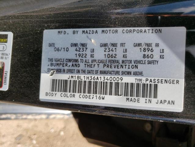 JM1BL1H36A1340009 - 2010 MAZDA SPEED 3 BLACK photo 12