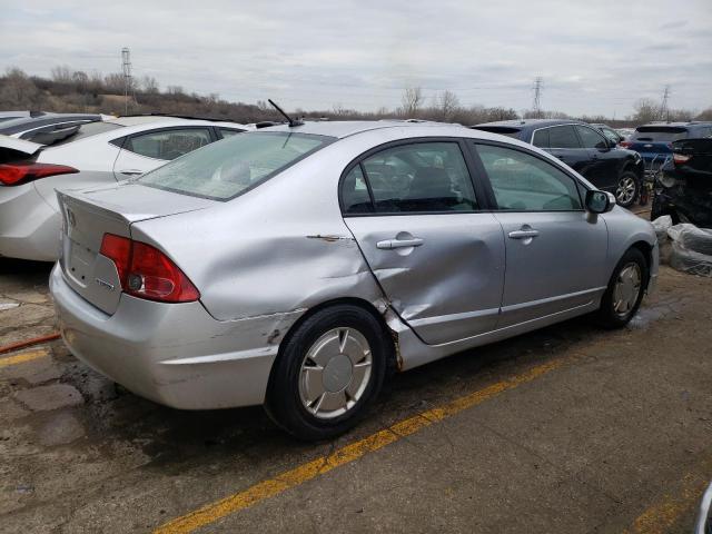 JHMFA36258S002679 - 2008 HONDA CIVIC HYBRID SILVER photo 3