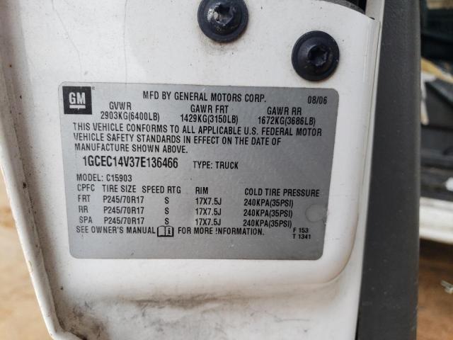 1GCEC14V37E136466 - 2007 CHEVROLET SILVERADO C1500 CLASSIC WHITE photo 12