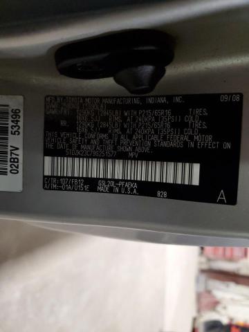 5TDZK23C79S251577 - 2009 TOYOTA SIENNA CE SILVER photo 13