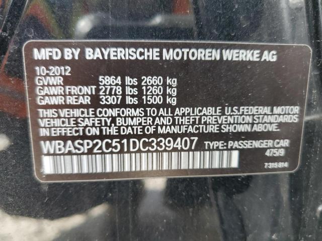 WBASP2C51DC339407 - 2013 BMW 535 XIGT BLACK photo 12