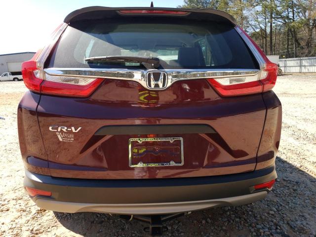 2HKRW5H34KH401350 - 2019 HONDA CR-V LX MAROON photo 6