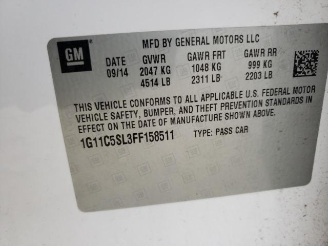 1G11C5SL3FF158511 - 2015 CHEVROLET MALIBU 1LT 白色 照片 13