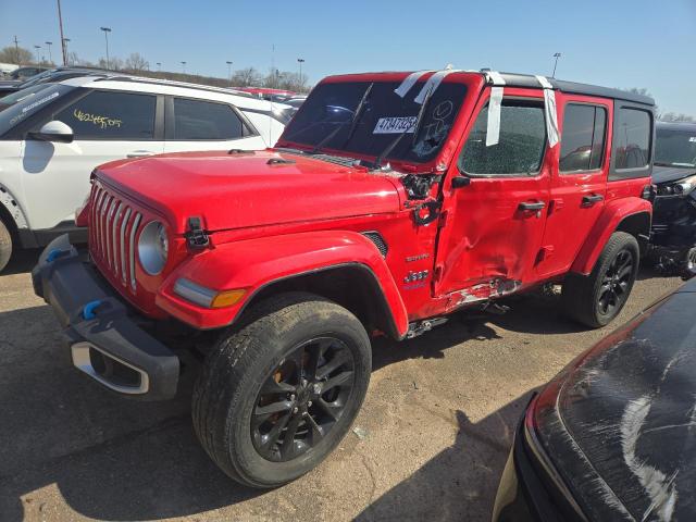 1C4JJXP65NW216189 - 2022 JEEP WRANGLER U SAHARA 4XE RED photo 1