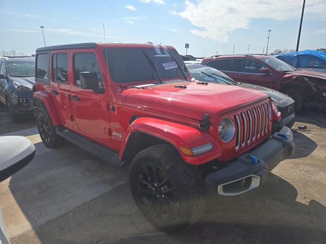 1C4JJXP65NW216189 - 2022 JEEP WRANGLER U SAHARA 4XE RED photo 4