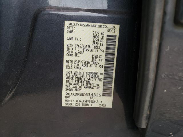 5N1AR1NN3BC634355 - 2011 NISSAN PATHFINDER S 灰色 照片 12