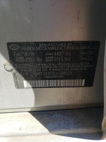 5NPE24AF8GH398629 - 2016 HYUNDAI SONATA SE SILVER photo 13