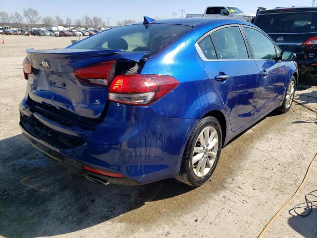 3KPFL4A70HE049917 - 2017 KIA FORTE LX BLUE photo 3