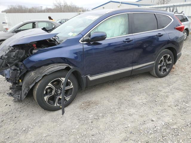 2HKRW2H90KH601273 - 2019 HONDA CR-V TOURING BLUE photo 1