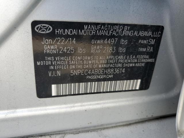 5NPEC4AB0EH883614 - 2014 HYUNDAI SONATA SE SILVER photo 13