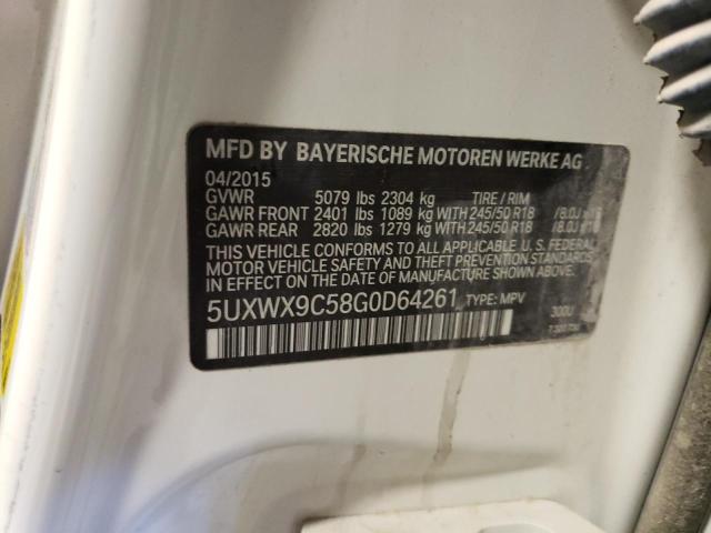 5UXWX9C58G0D64261 - 2016 BMW X3 XDRIVE28I WHITE photo 12