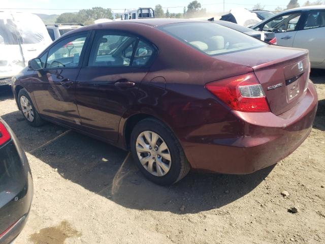 2HGFB2F50CH591354 - 2012 HONDA CIVIC LX BURGUNDY photo 2