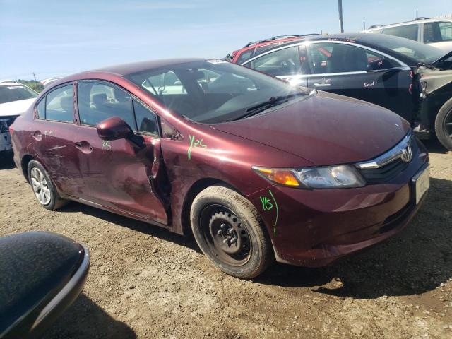 2HGFB2F50CH591354 - 2012 HONDA CIVIC LX BURGUNDY photo 4