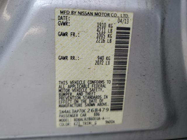 1N4AL3AP7DC268479 - 2013 NISSAN ALTIMA 2.5 SILVER photo 12