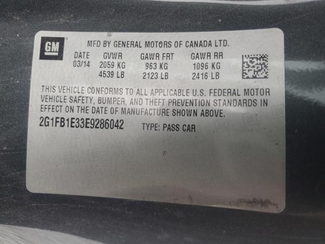 2G1FB1E33E9286042 - 2014 CHEVROLET CAMARO LT CHARCOAL photo 12