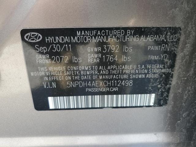 5NPDH4AEXCH112498 - 2012 HYUNDAI ELANTRA GLS BROWN photo 12