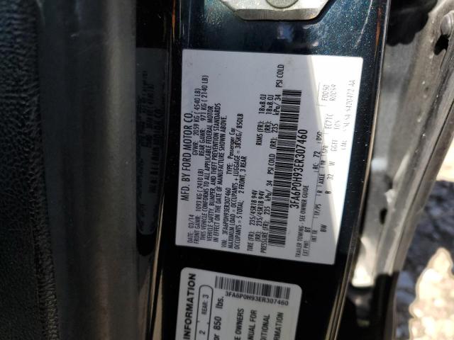 3FA6P0H93ER307460 - 2014 FORD FUSION SE BLACK photo 12