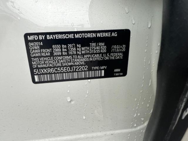 5UXKR6C55E0J72202 - 2014 BMW X5 XDRIVE50I WHITE photo 10