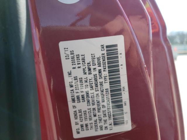 1HGCS1B39CA011289 - 2012 HONDA ACCORD LX RED photo 13