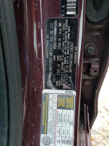 3KPFK4A76HE158207 - 2017 KIA FORTE LX MAROON photo 12